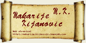Makarije Kijanović vizit kartica